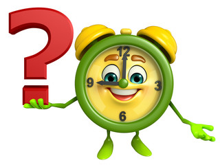 Table clock character with question mark