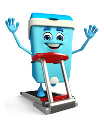 Dustbin Character with walking machine