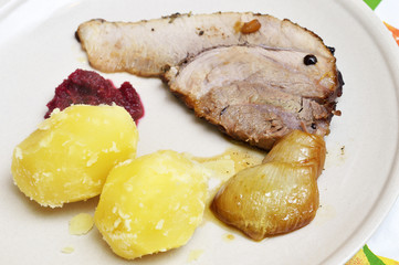 Appetizing and tasty roast pig homemade baking .