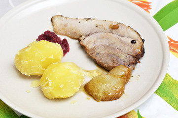 Appetizing and tasty roast pig homemade baking .