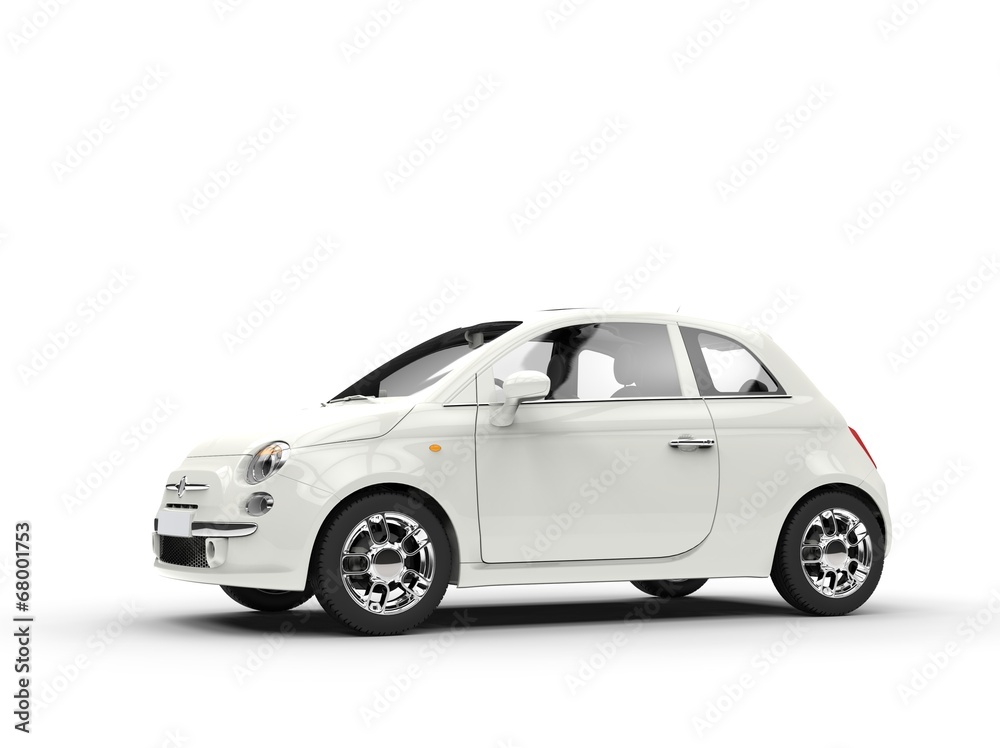 Wall mural small economic white car