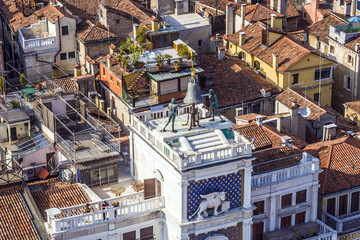 Fototapeta premium view to famous clocktower at San Marco place in Venice
