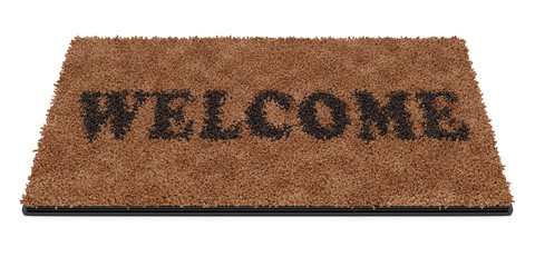 doormat with text Welcome