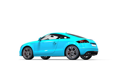 Fototapeta na wymiar Bright blue modern car