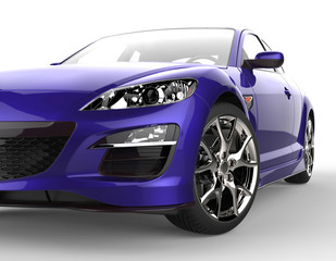 Fototapeta na wymiar Purple car extreme close-up