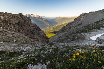 Mountainscape at sunset