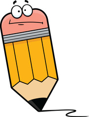 Cartoon Pencil Confused