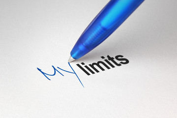 My limits, written on white paper