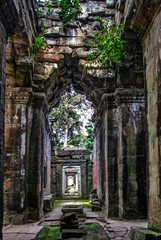 Ancient corridor at Angkor Wat