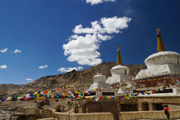 Stupa of Lamayuru Monastery in  Ladakh, India