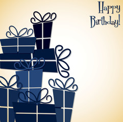 Pile of presents card in vector format.