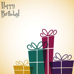 Bright gift box card in vector format.