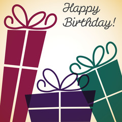 Bright gift box card in vector format.