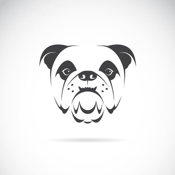 Vector image of an dog face (bulldog)