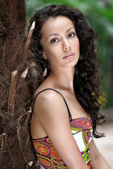 portrait of a beautiful young girl in a swimsuit