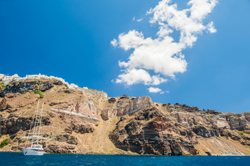 Fototapeta na wymiar Sea view on Santorini island, Greece
