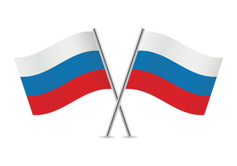 Russian flags. Vector illustration.