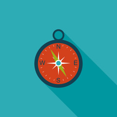 compass flat icon with long shadow