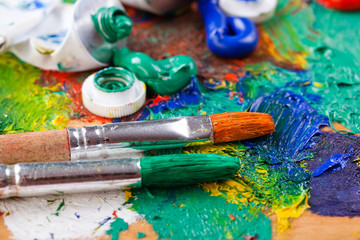 Obraz premium Paints and brushes