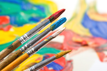 Fototapeta premium Paints and brushes