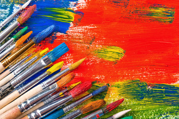 Obraz premium Paints and brushes