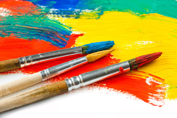 Obraz premium Paints and brushes