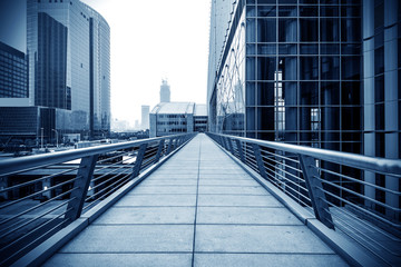 Shanghai Lujiazui financial center of the viaduct and skyscraper