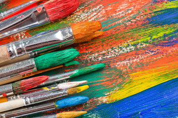Obraz premium Paints and brushes