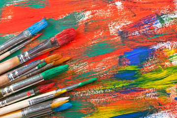 Obraz premium Paints and brushes