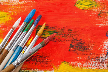 Fototapeta premium Paints and brushes