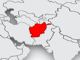 Fototapeta premium Map of worlds. Afghanistan.