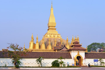 Naklejka premium Pha That Luang, Vientián, Laos