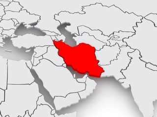 Fototapeta premium Map of worlds. Iran.
