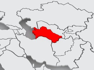 Fototapeta premium Map of worlds. Turkmenistan.