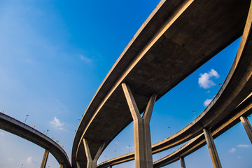 Fototapeta na wymiar Bhumibol Bridge,the Industrial Ring Bridge or Mega Bridge