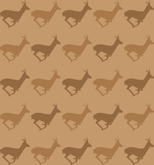 Deer running silhouette pattern