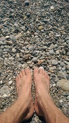 Feet on rocks