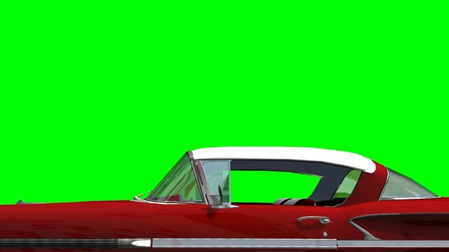 Oldtimer Car driving animation - green screen
