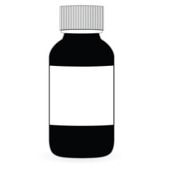 Glass of black liquid. Raster