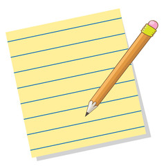 Line paper with pencil