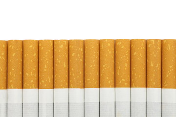Cigarettes with a brown filter close - up