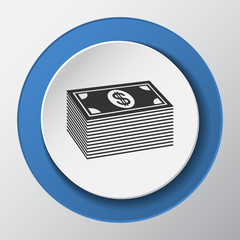 money paper icon with shadow