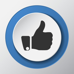 Thumb Up paper icon with shadow