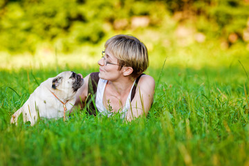 Young woman with her dog