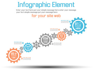 INFOGRAPHIC TIMELINE GEAR BLUE
