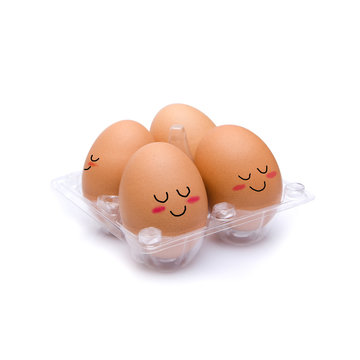 Sleep with happiness Pack of four brown eggs