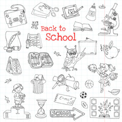 Back to School Doodles - Hand-Drawn Vector Illustration