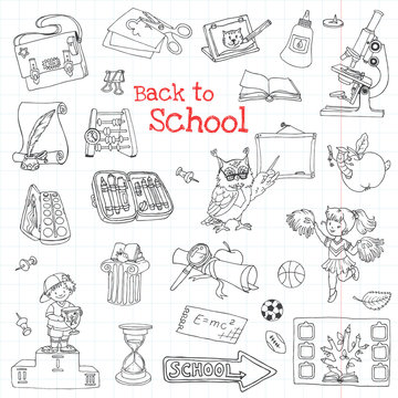 Back to School Doodles - Hand-Drawn Vector Illustration