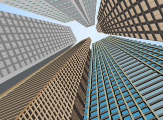 Obraz na płótnie Canvas The office building exterior,urban city