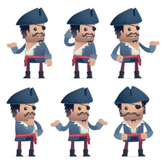 set of pirate character in different poses